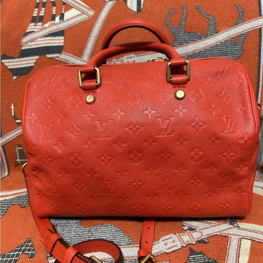 LOUIS VUITTON❤️🌟AH2163 EMPREINTE ORANGE SPEEDY BANDOULIERE 30 ⭐️ - Picture 3 of 15